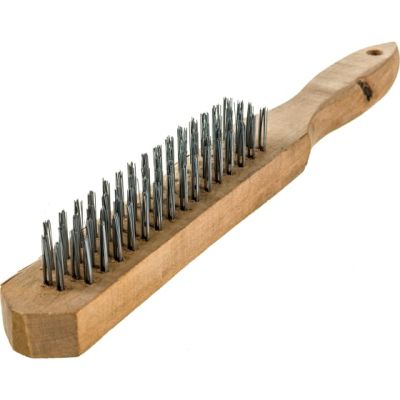 Щетка проволочная, сталь, деревян. рукоятка 4 ряда Hobbi 11-1-004 в Туле