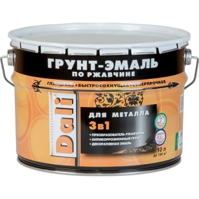 Грунт-эмаль по ржавчине DALI 3в1 серая (RAL 7004) 10л (1) Рогнеда в Туле