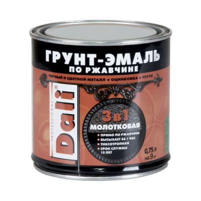 Грунт-эмаль по ржавчине DALI 3в1 молотковая медная 0,75л (6) Рогнеда в Туле