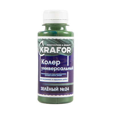 Колер универсальный №24 зеленый 100мл (6/108) "Krafor" в Туле