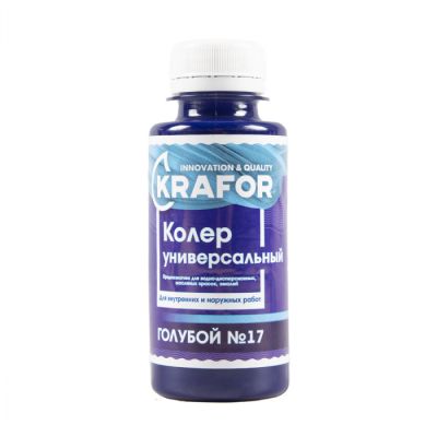 Колер универсальный №17 голубой 100мл (6/108) "Krafor" в Туле