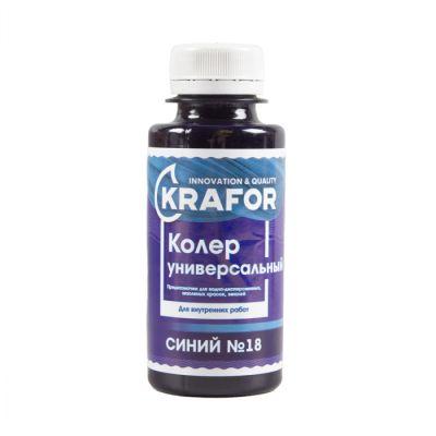 Колер универсальный №18 синий  100мл (6/108) "Krafor" в Туле