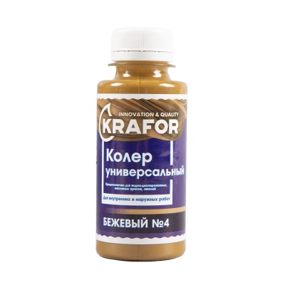 Колер универсальный №4 бежевый 100мл (6/108) "Krafor" в Туле