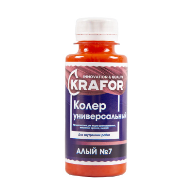 Колер универсальный №7 алый 100мл (6/108) "Krafor" в Туле