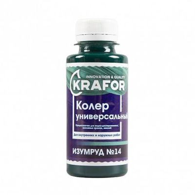 Колер универсальный №14 изумруд 100мл (6/108) "Krafor" в Туле