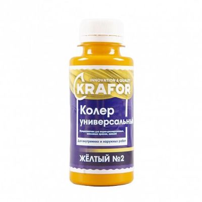 Колер универсальный №2 желтый 100мл (6/108) "Krafor" в Туле