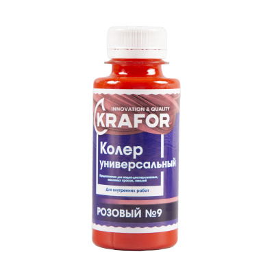 Колер универсальный №9 розовый 100мл (6/108) "Krafor" в Туле