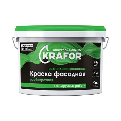 Краска В/Д фасадная 14кг (1) Krafor (салат) в Туле
