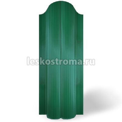 Штакетник П полукруглый 130х1800 оц 0.40 (RAL 6005) в Туле